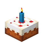 Cake with Light Blue Candle<br>