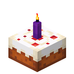 Торт с фиолетовой свечой<br>